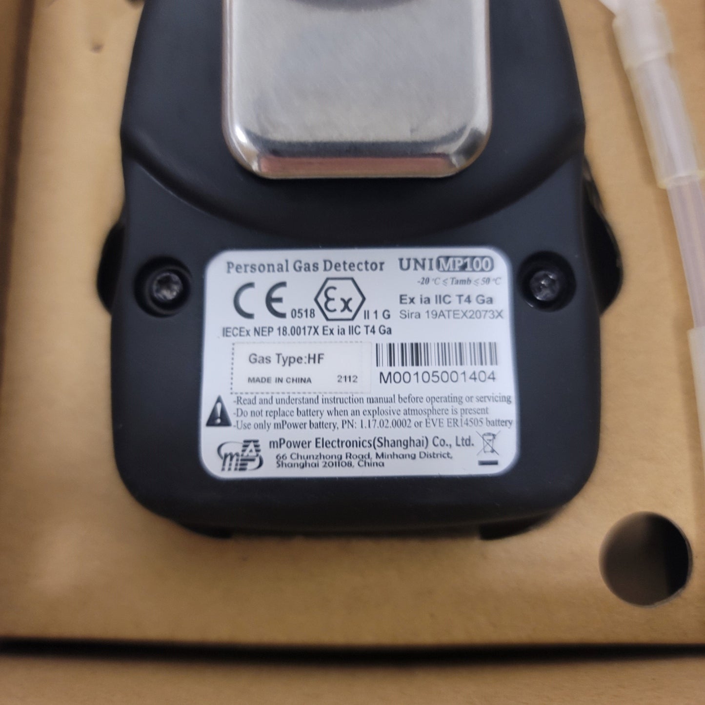 New – Open box mPower M001-0014-E00 UNI Portable Single Gas Detector Hydrogen Fluoride .1-20ppm