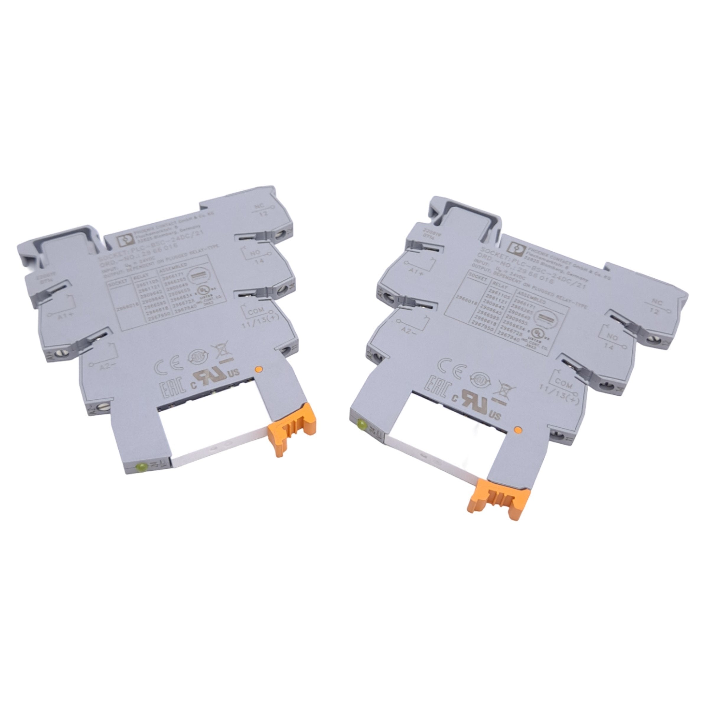 Lot of 2 Phoenix Contact PLC-RSC- 24DC/21 2966171 Relay Module, 24VDC ...