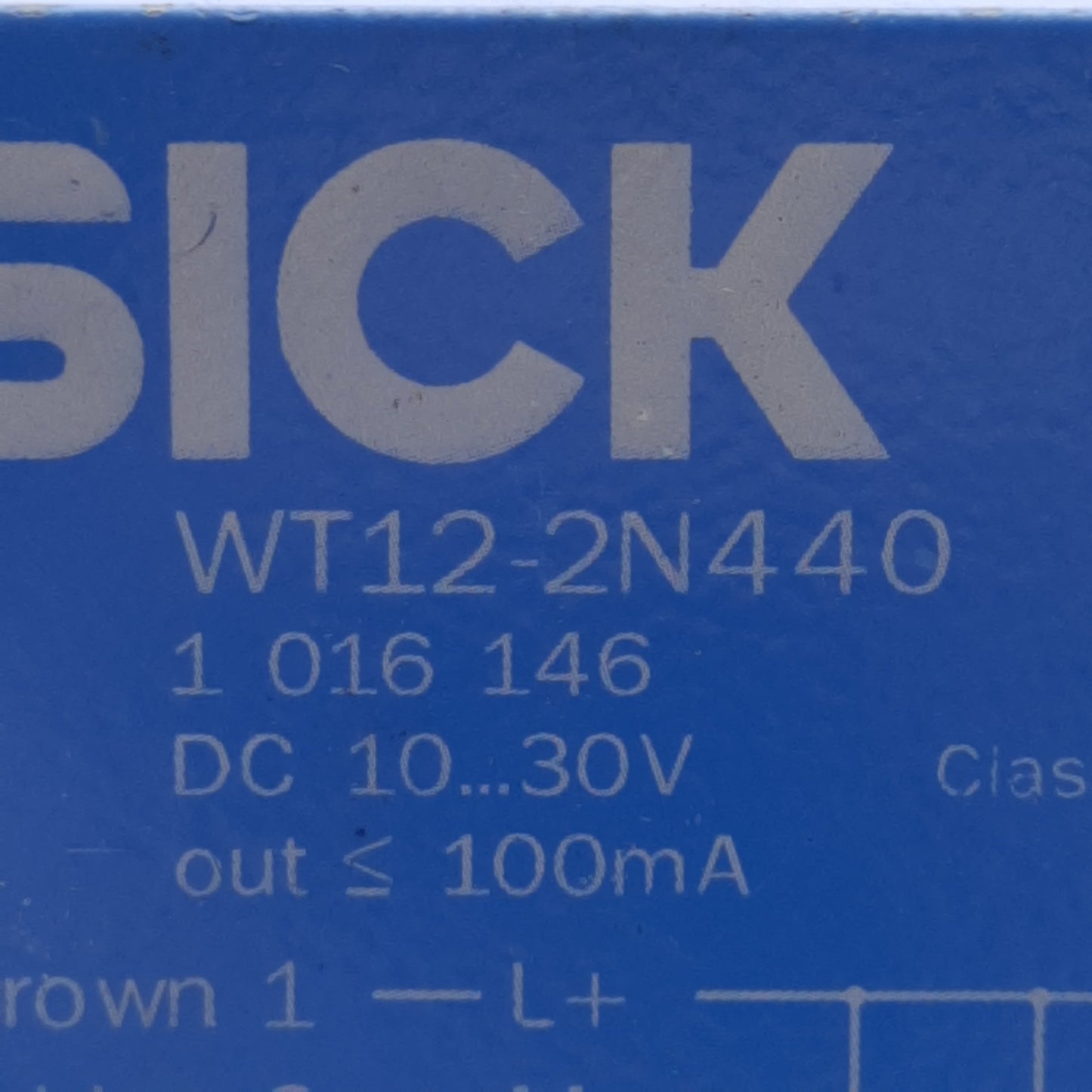 Used Sick WT12-2N440 Photoelectric Sensor, NPN Output, 35-100mm, 10-30VDC, M12 4-Pin