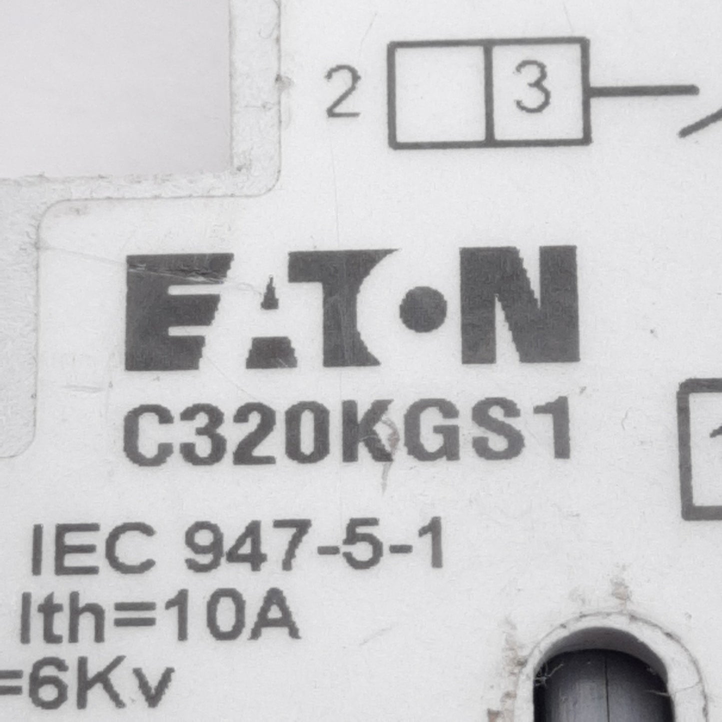 Used Eaton C320KGS1 Auxiliary Contact Block For Starters/Contactors SPST-NO 10A 690V