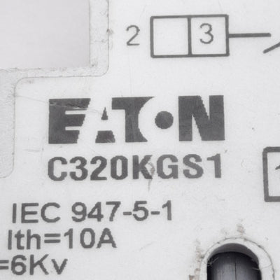 Used Eaton C320KGS1 Auxiliary Contact Block For Starters/Contactors SPST-NO 10A 690V