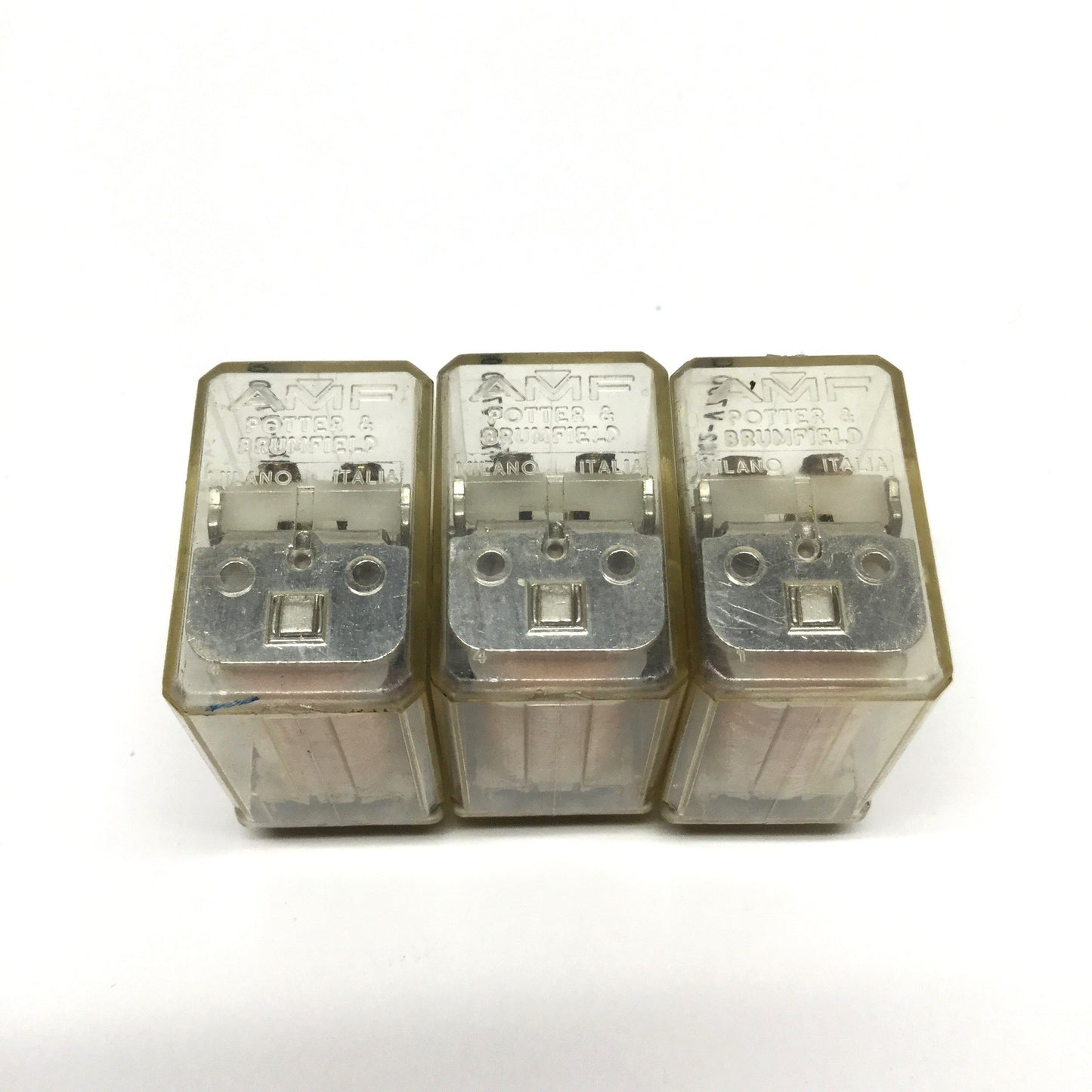 Used Lot of 3 Potter & Brumfield R10-E1-X2-V700 Power Signal Relays, DPDT, 24VDC Coil