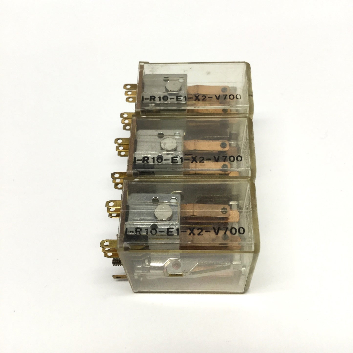 Used Lot of 3 Potter & Brumfield R10-E1-X2-V700 Power Signal Relays, DPDT, 24VDC Coil