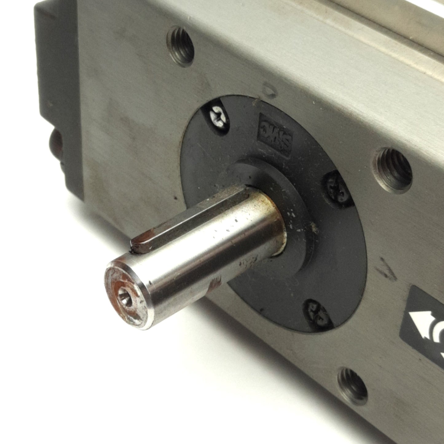 Used SMC NCDRA1BS63-90C Rotary Actuator, 90 Degree Rotation, 2.5in Bore, 1.0Mpa Max
