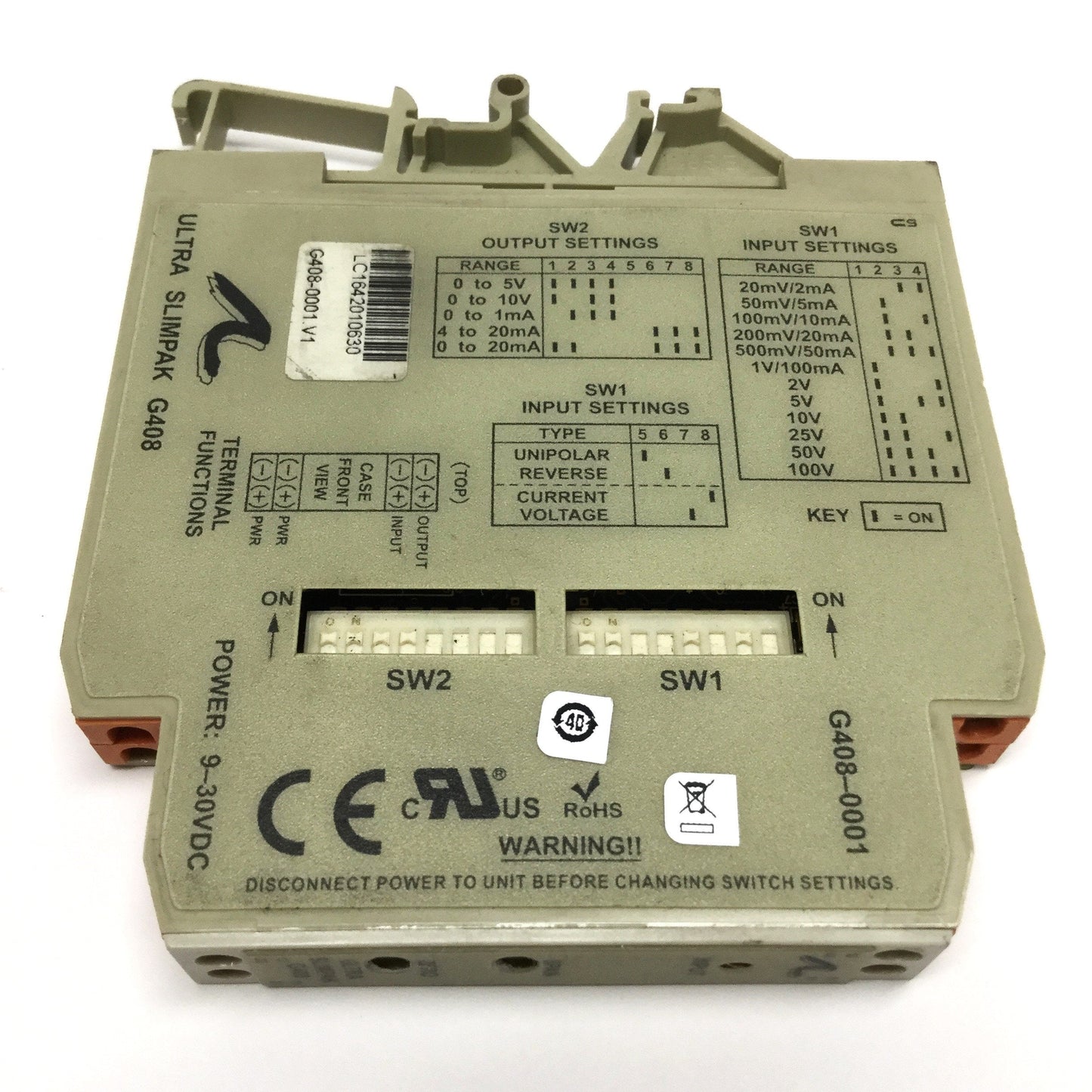 Used Action Instruments G408-0001.V1 Ultra SlimPak Signal Condition Isolator 9-30VDC