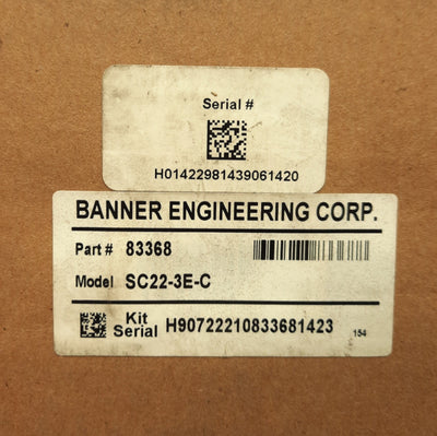 New – Open box Banner SC22-3E-C 83368 Safety Controller, 22 Inputs, 3-Safety PNP Outputs, 24VDC