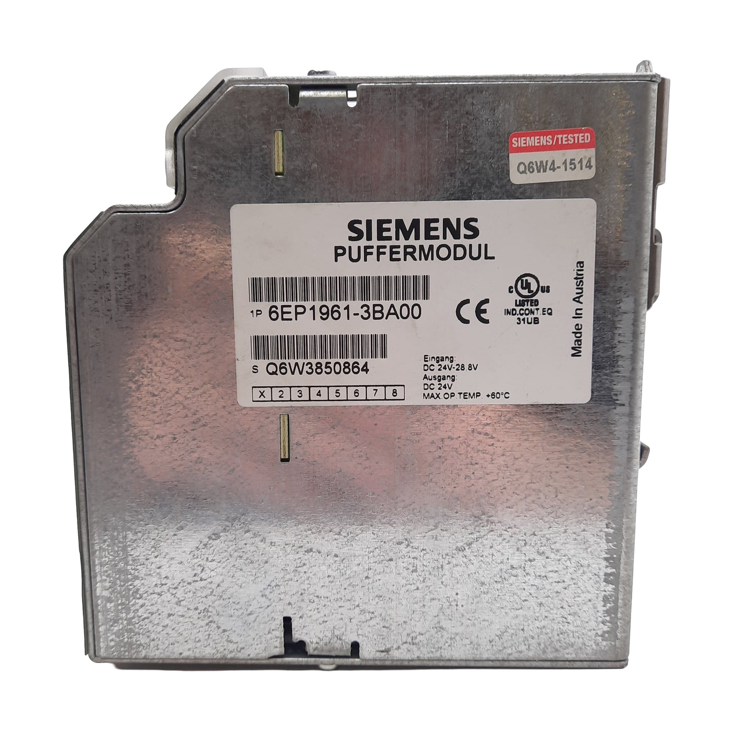 Used Siemens 6EP1 961-3BA00 SITOP Buffer Module, 24-28.8VDC Input, 24VDC Output