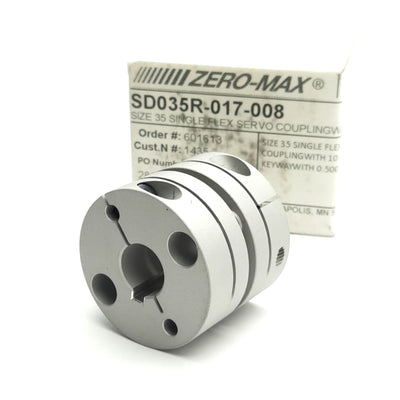 New Zero-Max SD035R-017-008 ServoClass Coupling 10mm x 1/2in Bore, 34mm Length