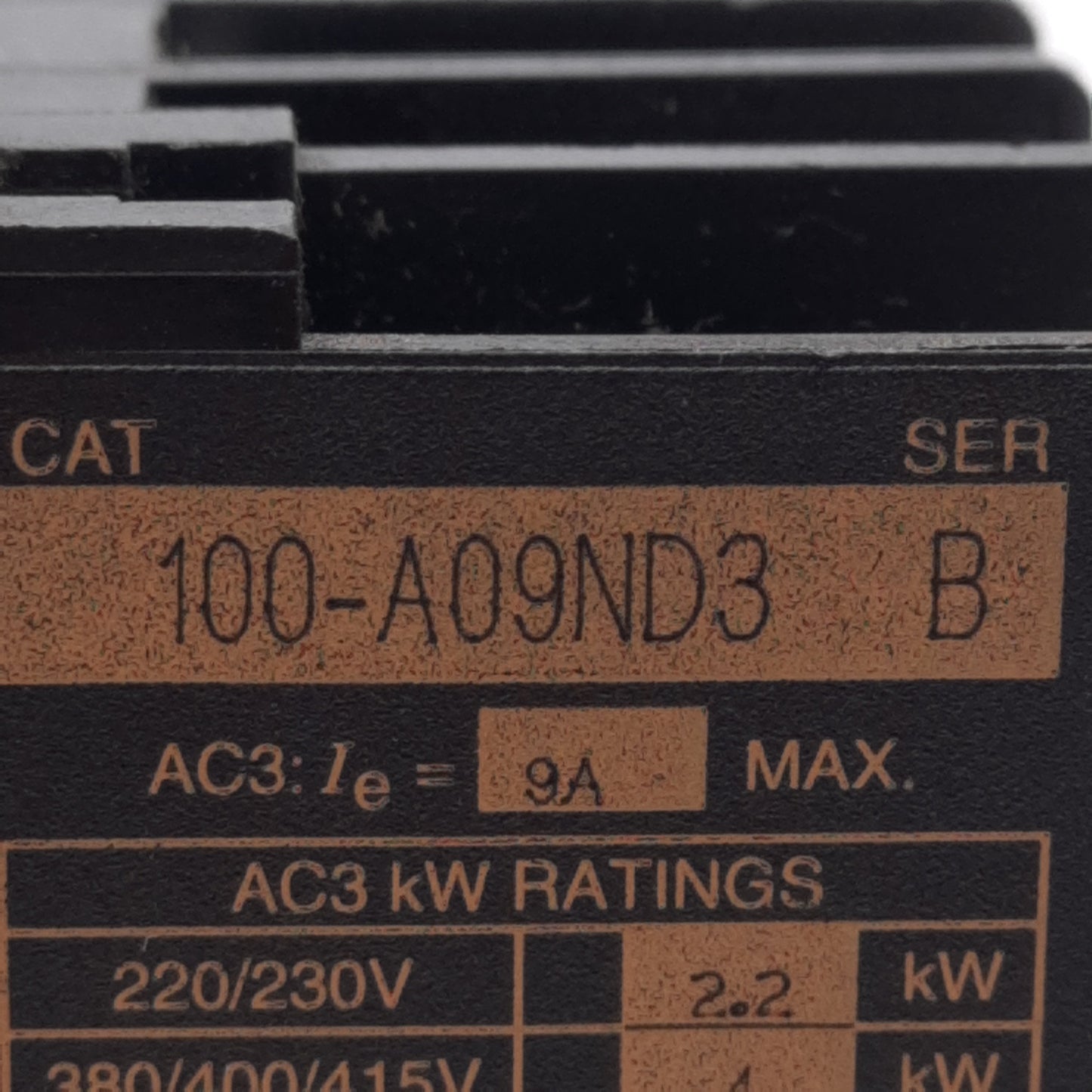 Used Lot of 2 Allen Bradley 100-A09ND3 IEC Contactor, 3-Pole, 690VAC 9A, 120VAC Coil