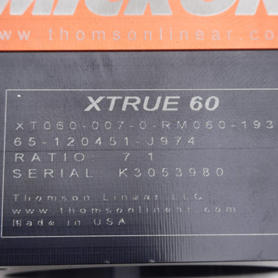 New – Open box Micron XT060-007 XTRUE Planetary Gearhead, 7:1, 13arcmin, ø14mm Shaft, NEMA 23