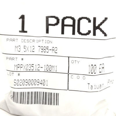 New Lot of 200 M3.5 x 12 DIN 7985-A2 Stainless Steel Phillips Panhead Machine Screws