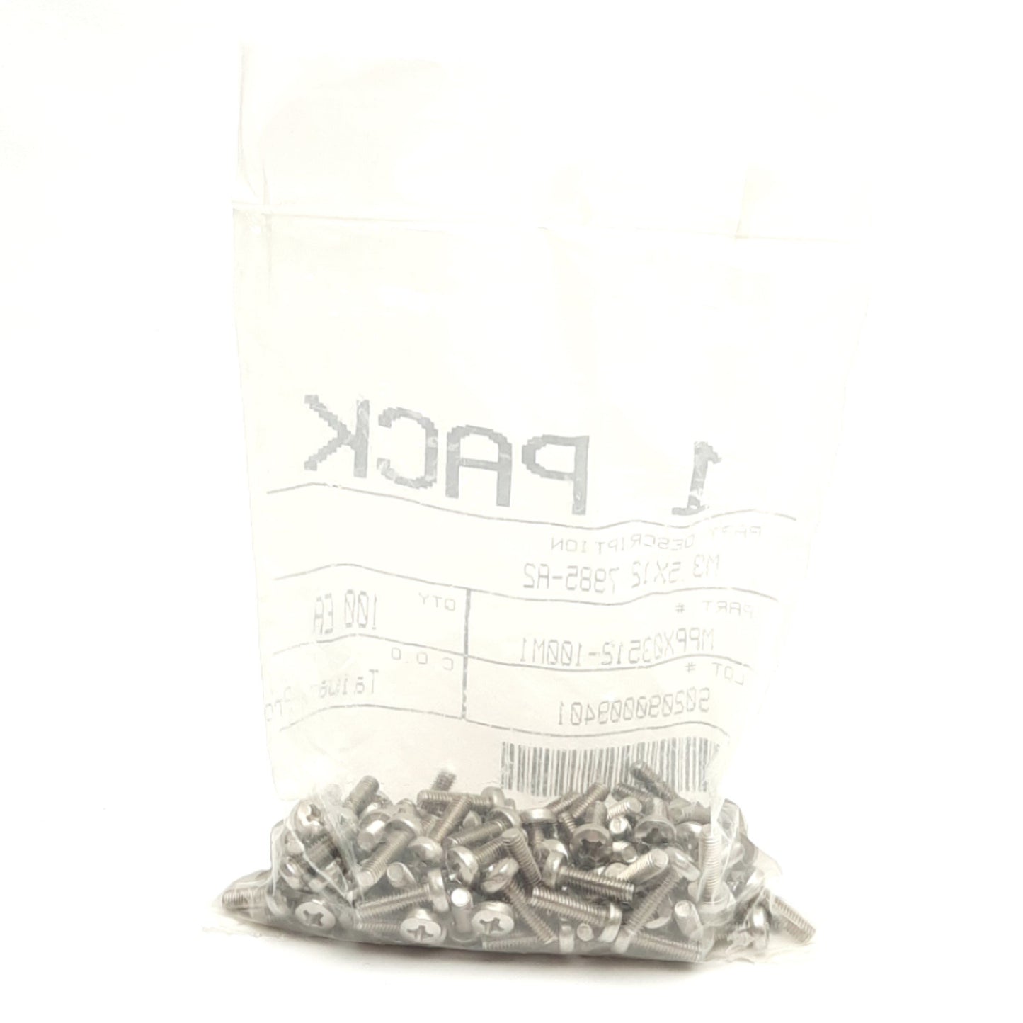 New Lot of 200 M3.5 x 12 DIN 7985-A2 Stainless Steel Phillips Panhead Machine Screws