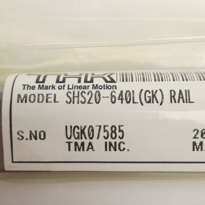 New THK SHS20-640L(GK) Linear Guide Rail, 640mm L x 20mm W x 16.5mm H, 60mm Pitch