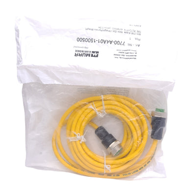New Murr Elektronik 7700-A401-1500500 Cordset, Mini 7/8 4-Pin Male/Female 5m Length
