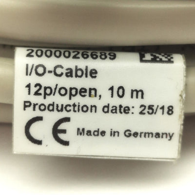 Used Basler 2000026689 Power I/O Cable, Hirose 12-Pin Female to Flying Leads, 10m