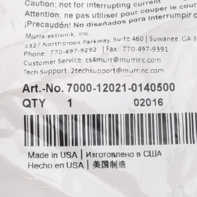 New – Open box Lot of 2 Murr Elektronik 7000-12021-0140500 Cordset, 250VAC/DC 4A, M12 4-Pin, 5m