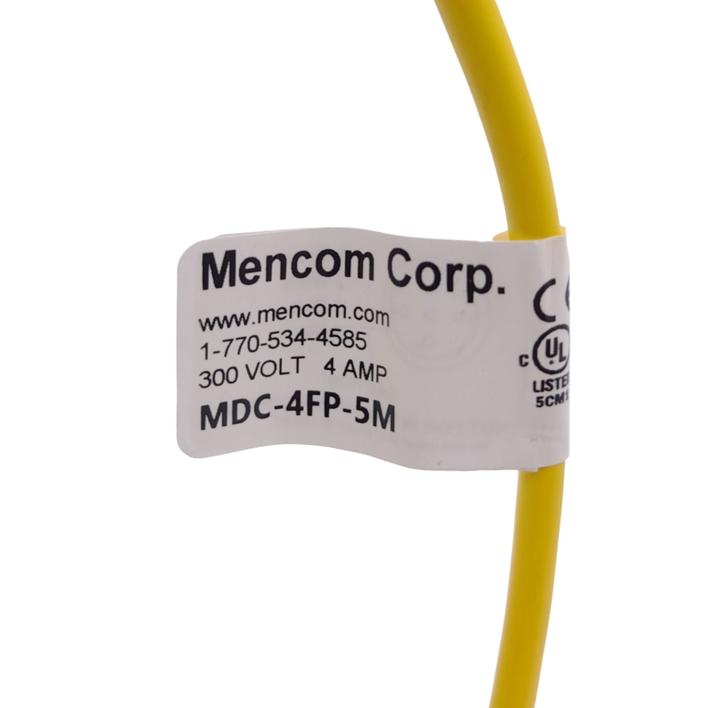 New Lot of 2 Mencom MDC-4FP-5M Cordset, M12 4-Pin Female to Flying Leads, 5m Length