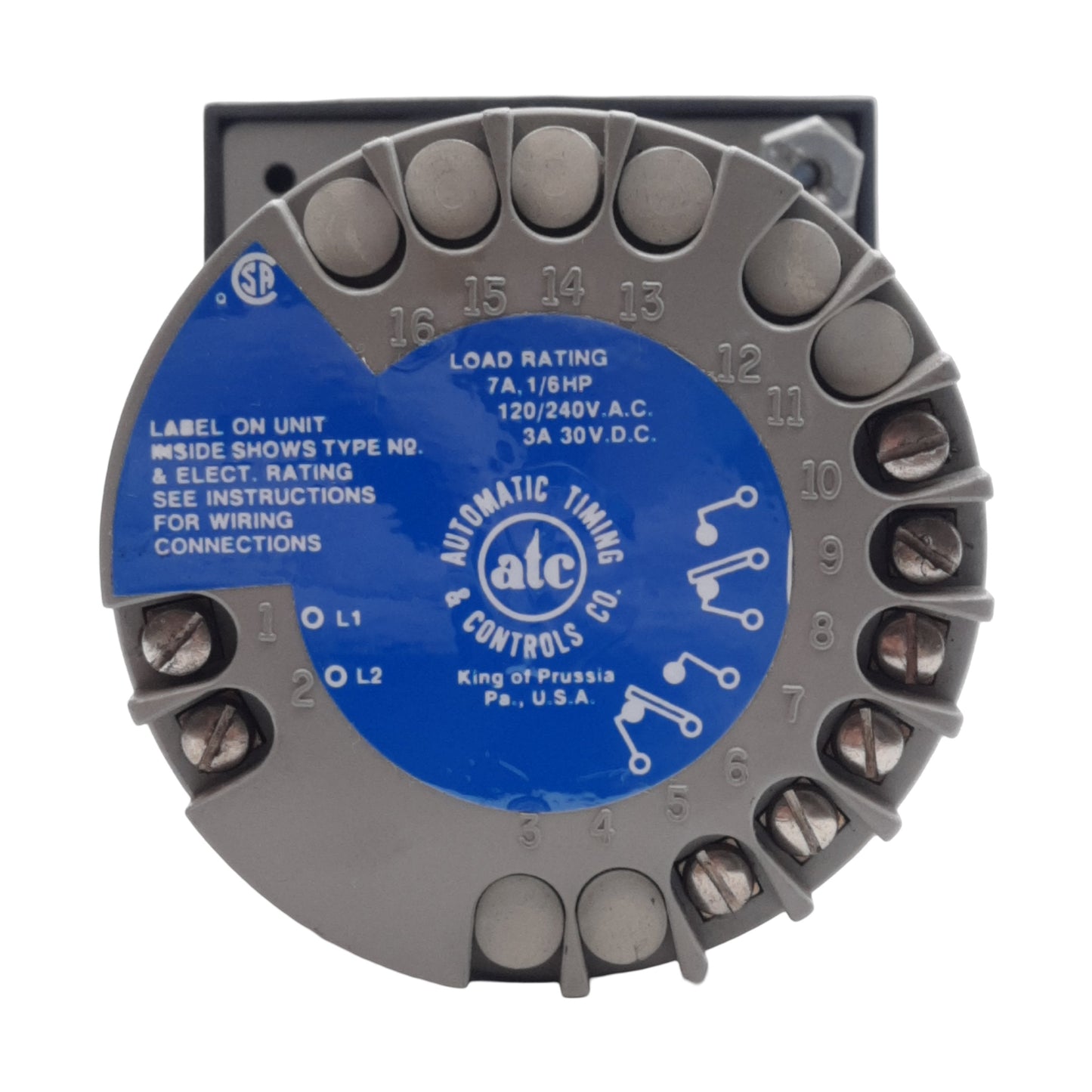 Used ATC 342A-200-Q-10-PX Multi-Range Repeat Cycle Timer, 120VAC, DPDT, 1sec~10hr