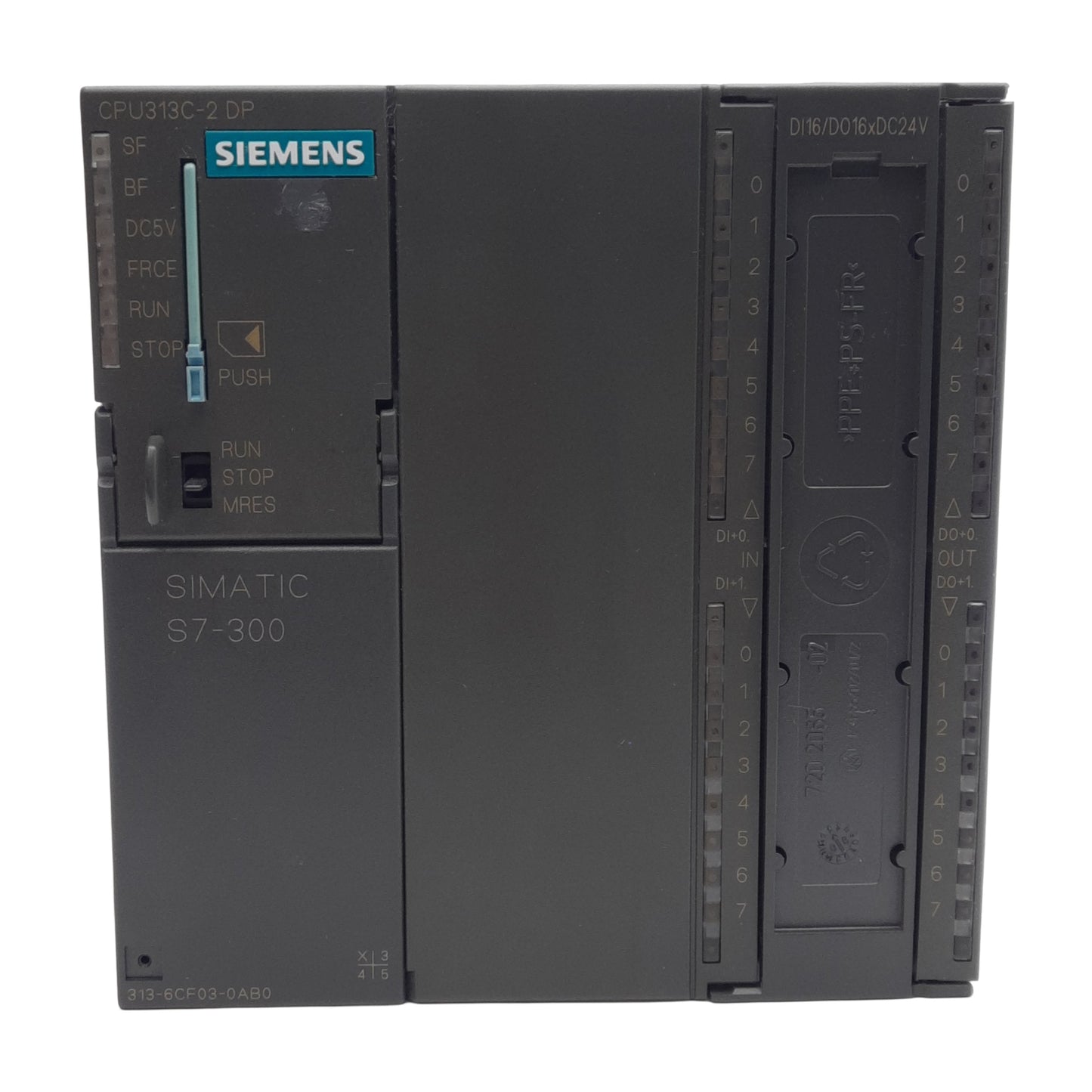 Used Siemens 6ES7 313-6CF03-0AB0 Simatic S7-300 PLC I/O Module, 16-Channel, 24VDC