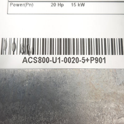 Used ABB ACS800-U1-0020-5+P901 AC Drive, 3PH, 380-500VAC 48-63Hz IN, 500VAC 300Hz OUT