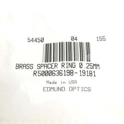 New Lot of 2 Edmund Optics 54-450 / 54450 Brass Spacer Ring 0.25mm, C-Mount