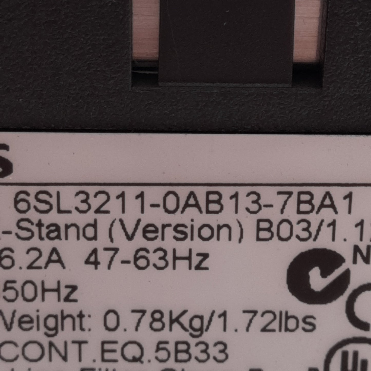 Used Siemens 6SL3211-0AB13-7BA1 PLC Power Supply, 200-240VAC IN, 3PH 230VAC 650Hz OUT