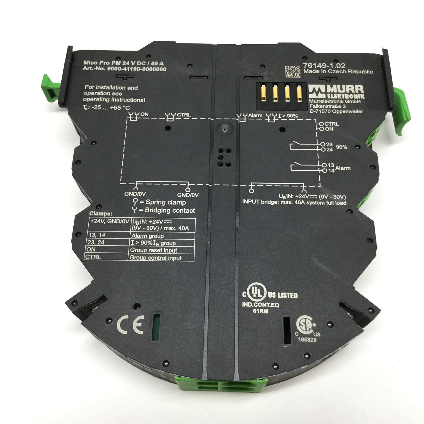 Used Murr 9000-41190-0000000 Mico Pro PM Power Supply Distribution Module 24VDC 40A