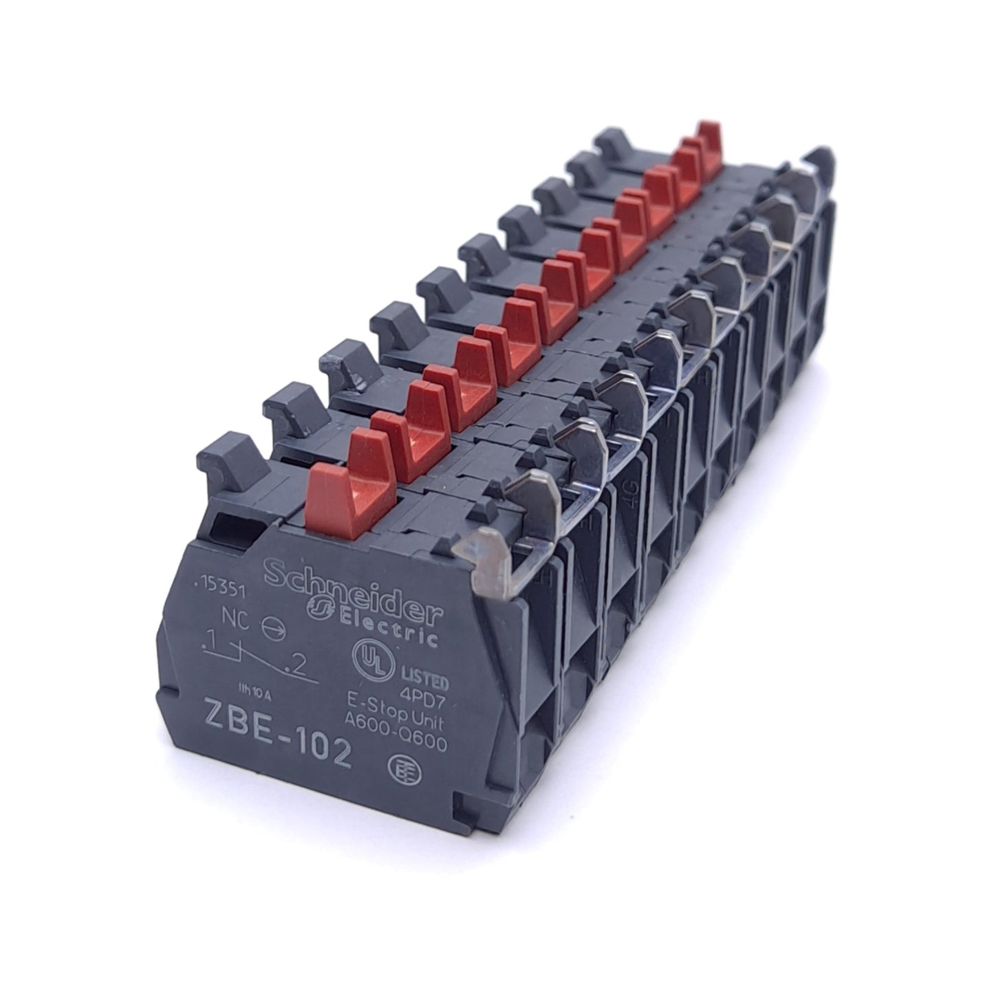 New – Open box Lot of 10 Schneider Electric ZBE102 Contact Block, 1 NC, For 22mm Pushbutton