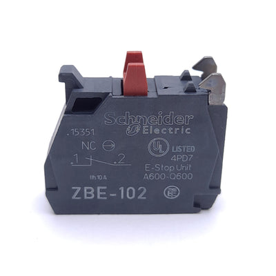 New – Open box Lot of 10 Schneider Electric ZBE102 Contact Block, 1 NC, For 22mm Pushbutton