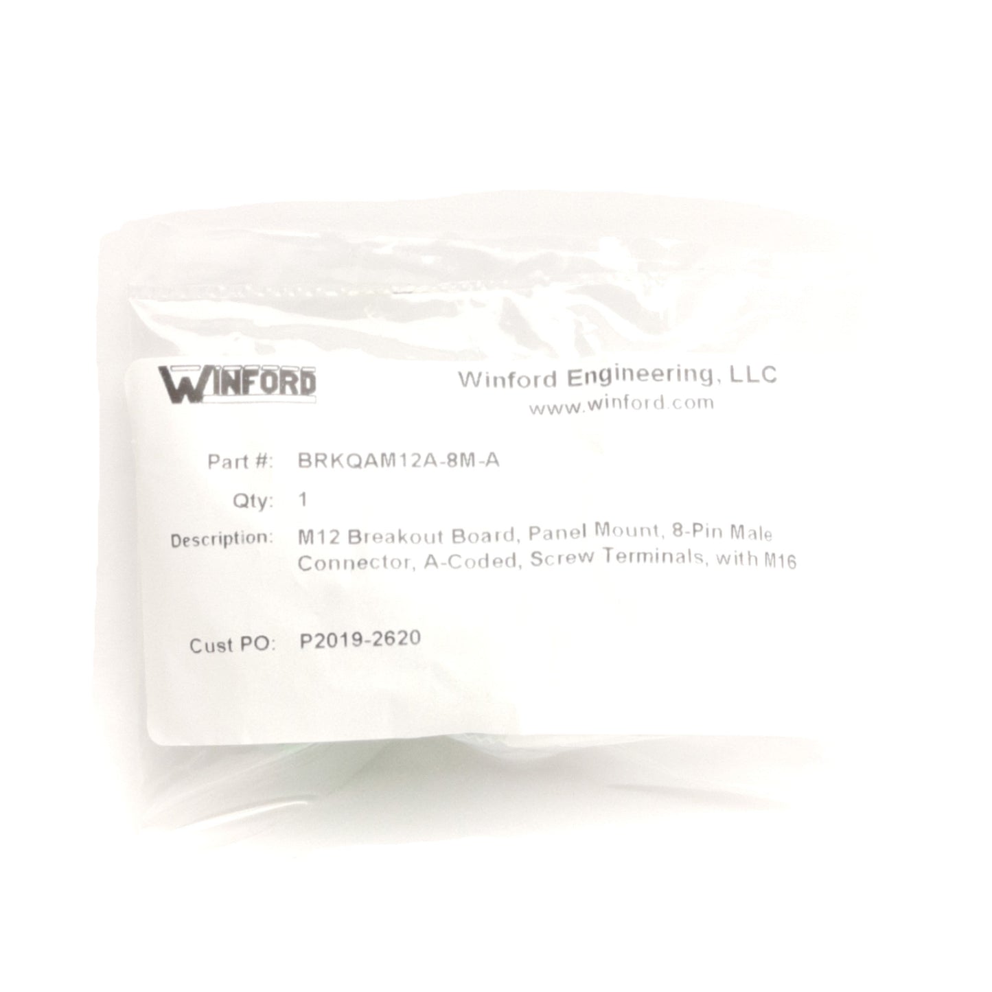 New Winford BRKQAM12A-8M-A Breakout Board, M12 8-Pin Male To Screw Terminals