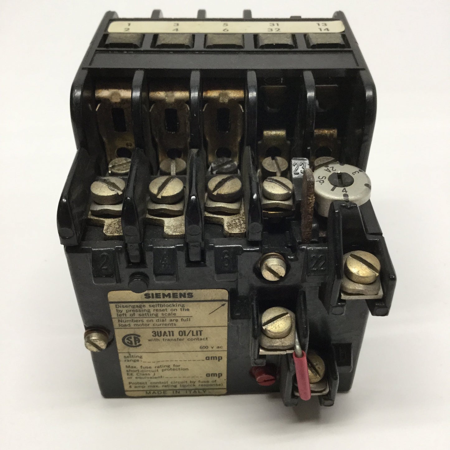 Used Siemens 3TA21 11-0A Motor Starter Contactor 3-Pole 24VAC Coil w/Overload Relay