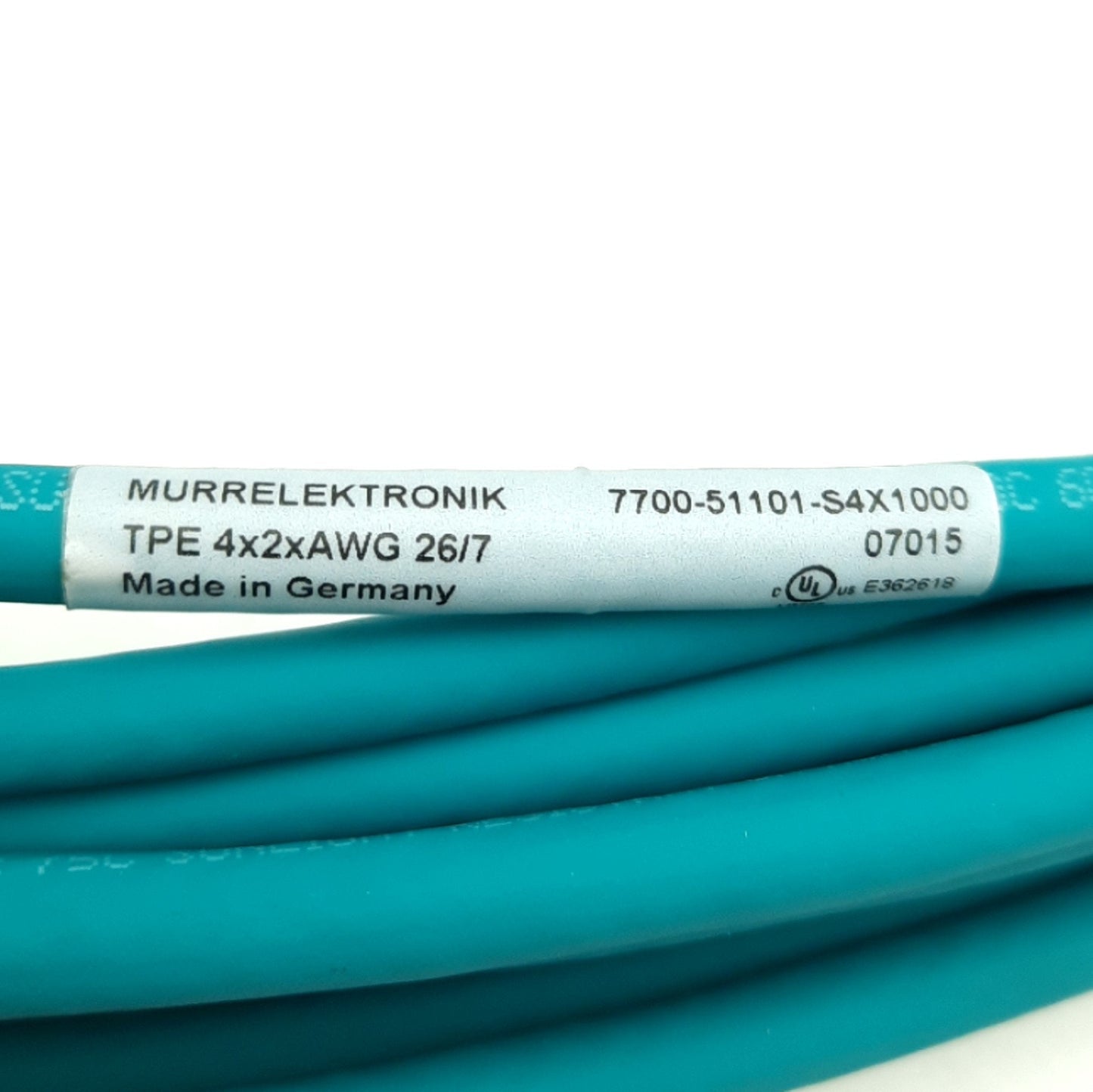 New – Open box Murr Elektronik 7700-51101-S4X1000 Ethernet Cordset M12 8-P Male X-Code RJ45 10m