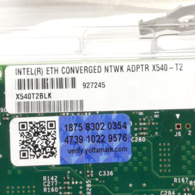 New Intel X540T2BLK Converged Network Adapter, PCIe to (x2) RJ45, Up to 10GbE