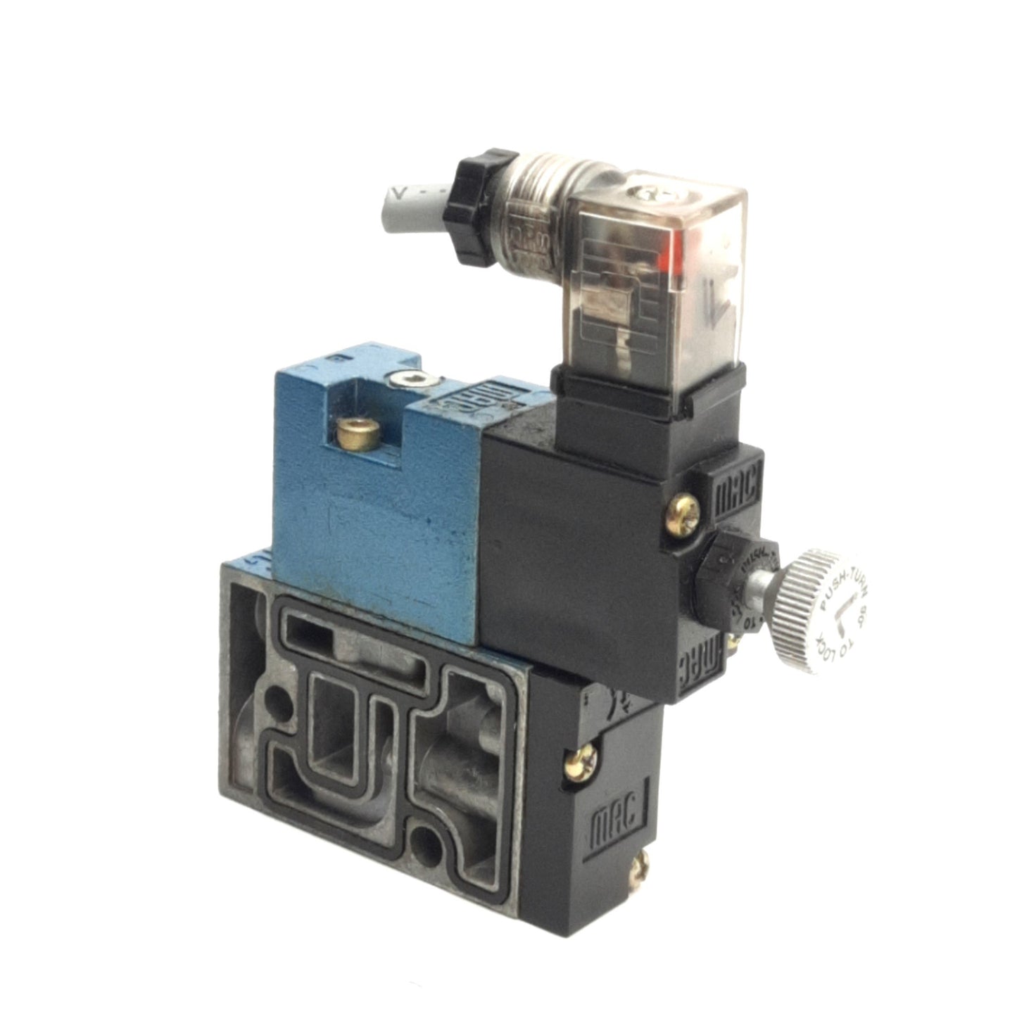 Used Mac Valves 45A-MAJ-DDAJ-4KD Solenoid Valve 1/8in NPT, 4/2-Way, 24VDC Coil