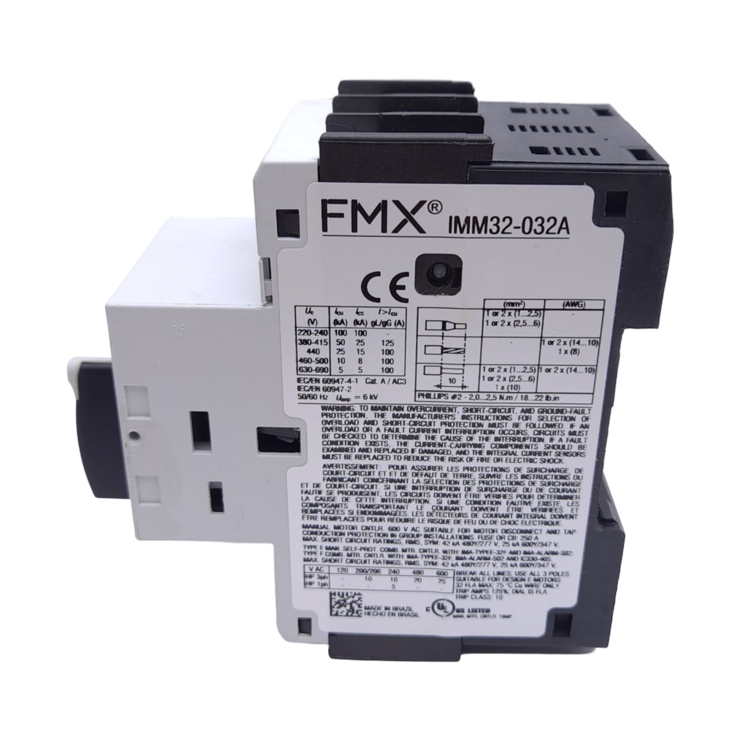 Used FMX IMM32-032A Motor Circuit Protector, 690V, 32A, DIN Rail, Screw Terminal