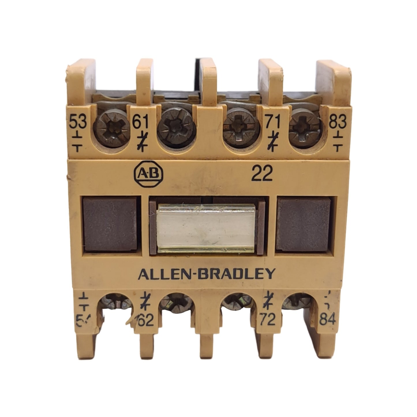 Used Allen Bradley 195-FA22 Auxiliary Contact Block, 2NO 2NC, 10A, Front Mount