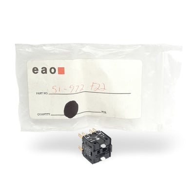 New EAO 51-972.F22 Pushbutton Switch Contact Block Element, 2NO/2NC, 250V 5A, 2-P