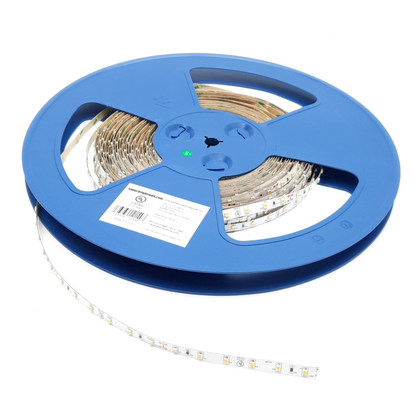 New – Open box SuperBrightLEDs STN-A40K80-B6A-08B30M-24V Light Strip, 24VDC, 18 LED/Ft, 20m