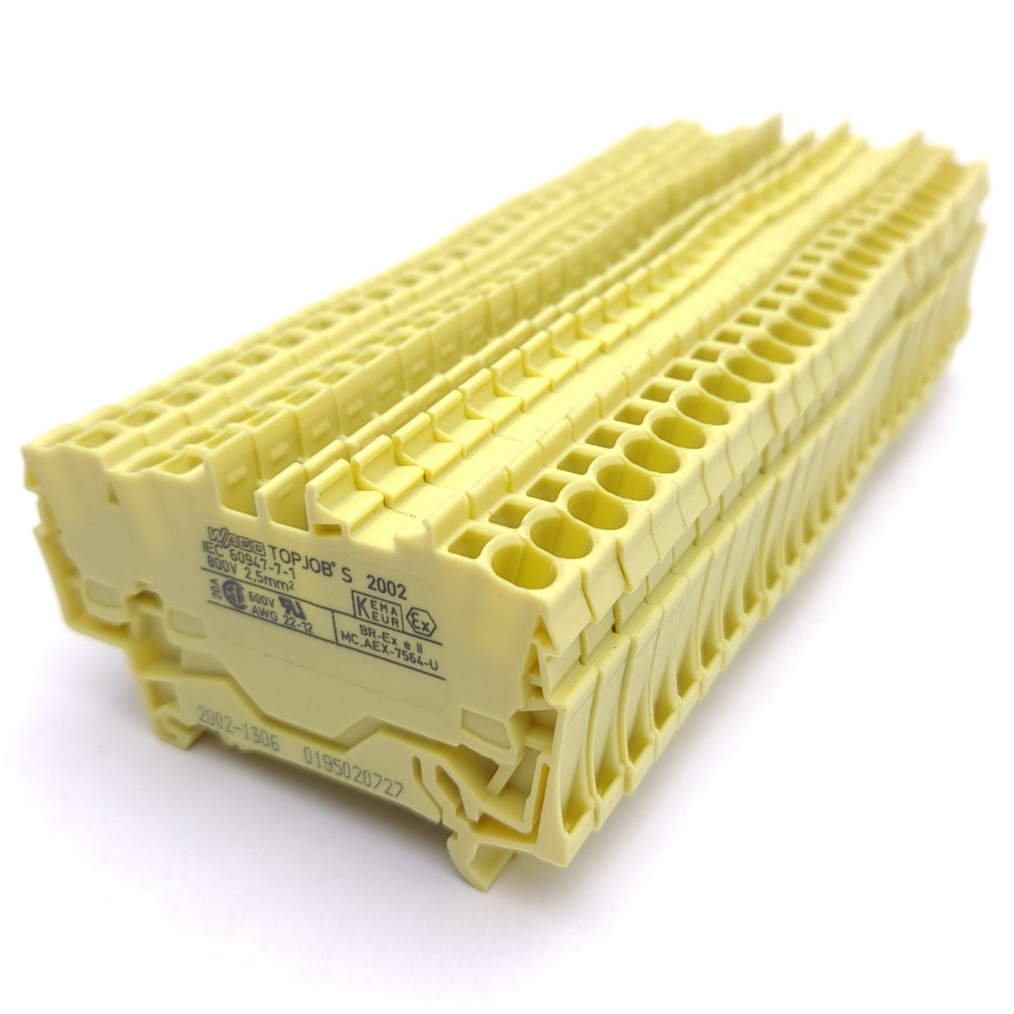 New – Open box Lot of 25 Wago 2002-1306 Terminal Block, 3-Conductor, 1-Level, DIN Rail