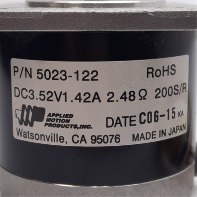 New – Open box Applied Motion 5023-122 2-Phase Stepper Motor, 1.8°/Step, 3.52VDC 1.42A, NEMA 23