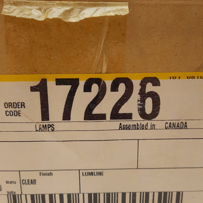 New General Electric 17226 L60 Lumiline Incandescent Lamp 120VAC 60W ø1in x 17.75in