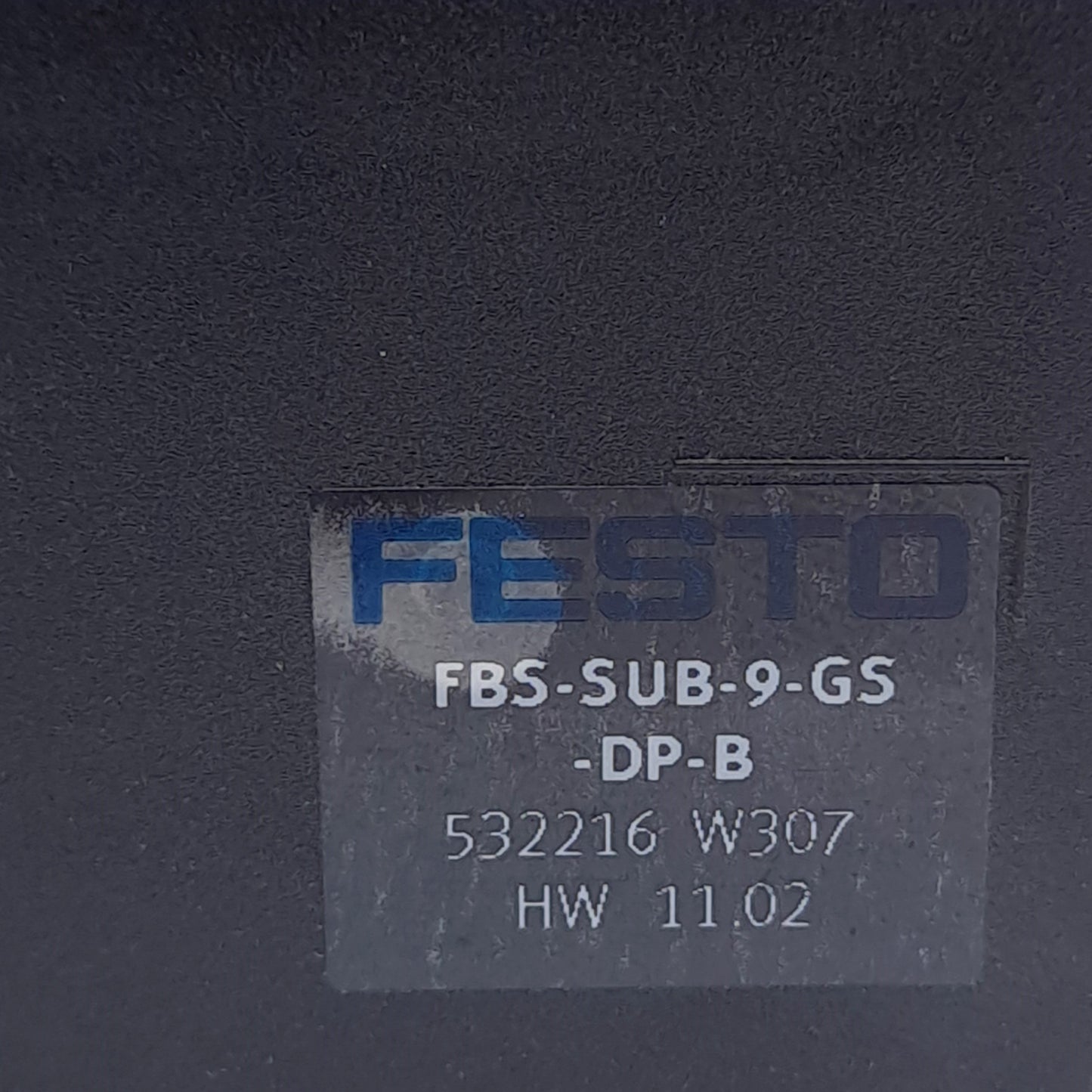 Used Festo FBS-SUB-9-GS-DP-B Fieldbus Plug, DIL Switch, DB9 Male, ø5-10mm Cable