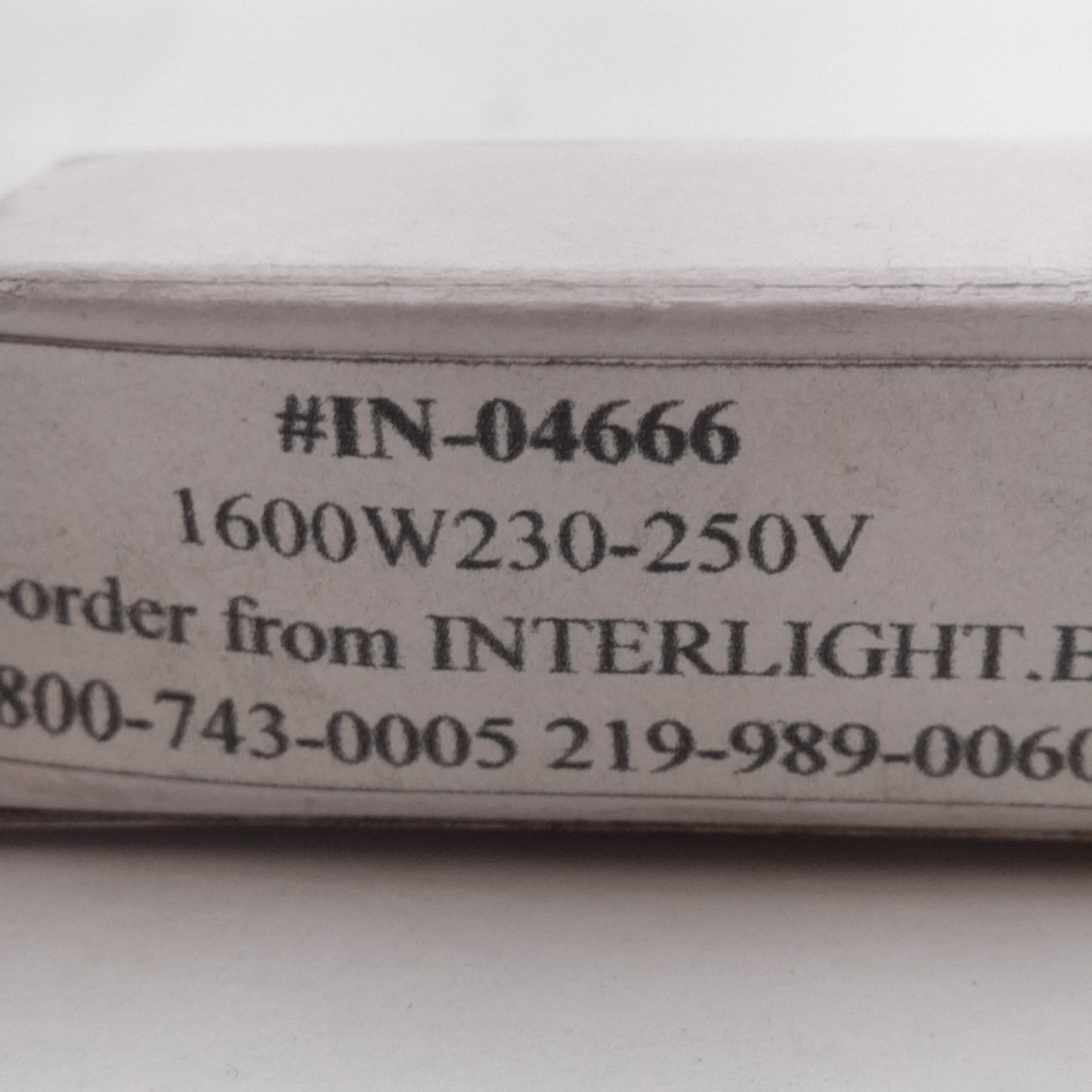 New Interlight IN-04666 INFRAREDQUARTZ Light Bulbs, 2400K, 1600W, 230-250VAC