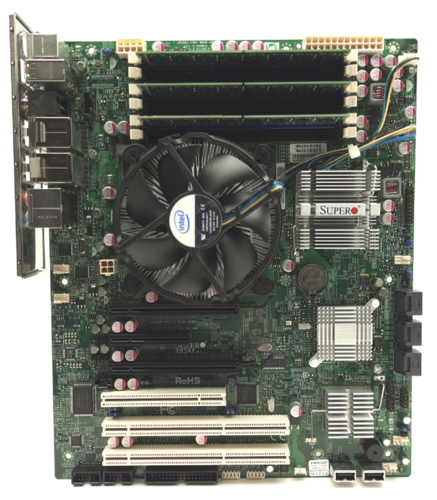 Used Supermicro X8SAX Motherboard & CPU, Intel i7-920 2.67Ghz, 6GB RAM, 2x PCIe x16