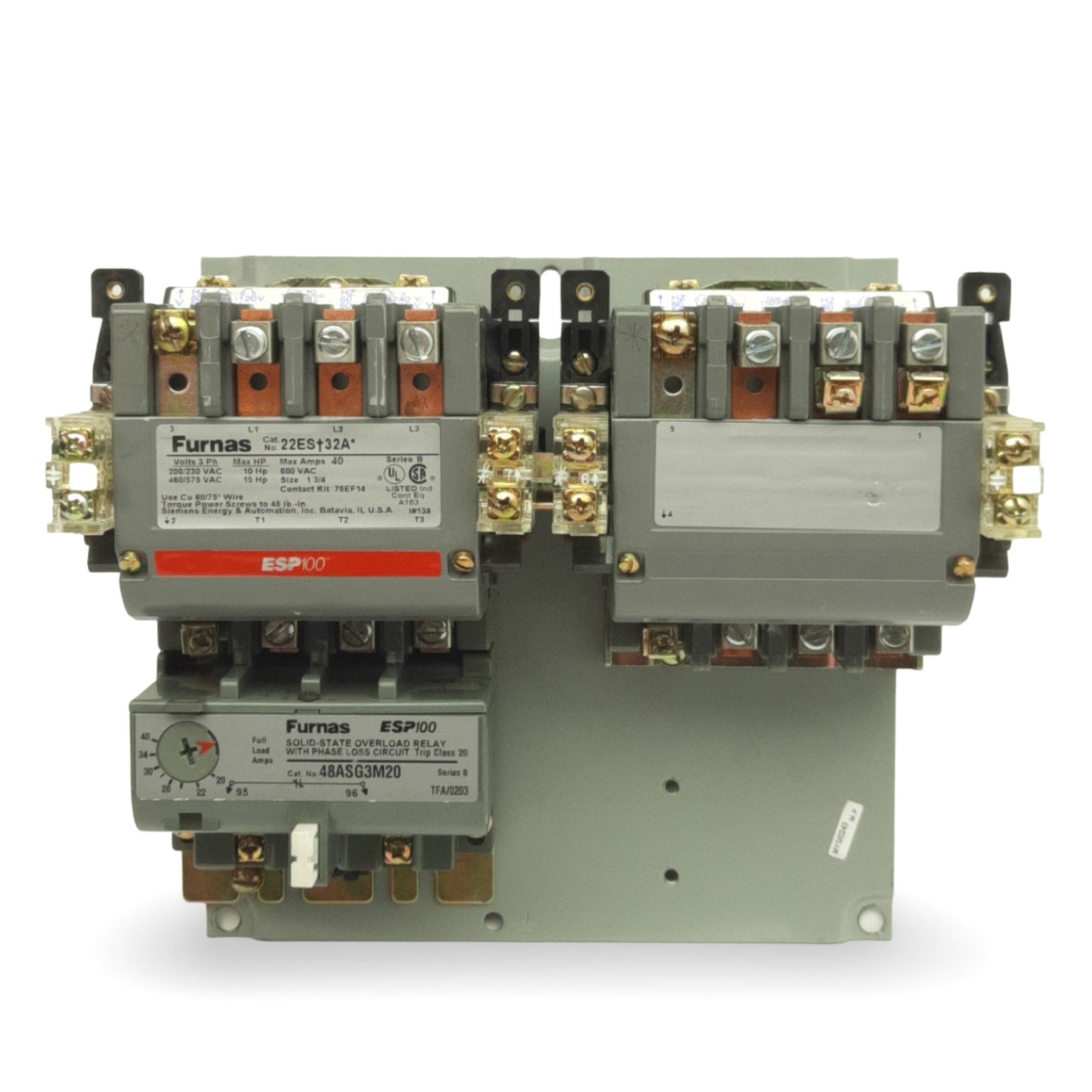 Used Siemens 48ASG3M20 Overload Relay w/ Phase Loss Circuit, 3-PH 600VAC, 40A Max