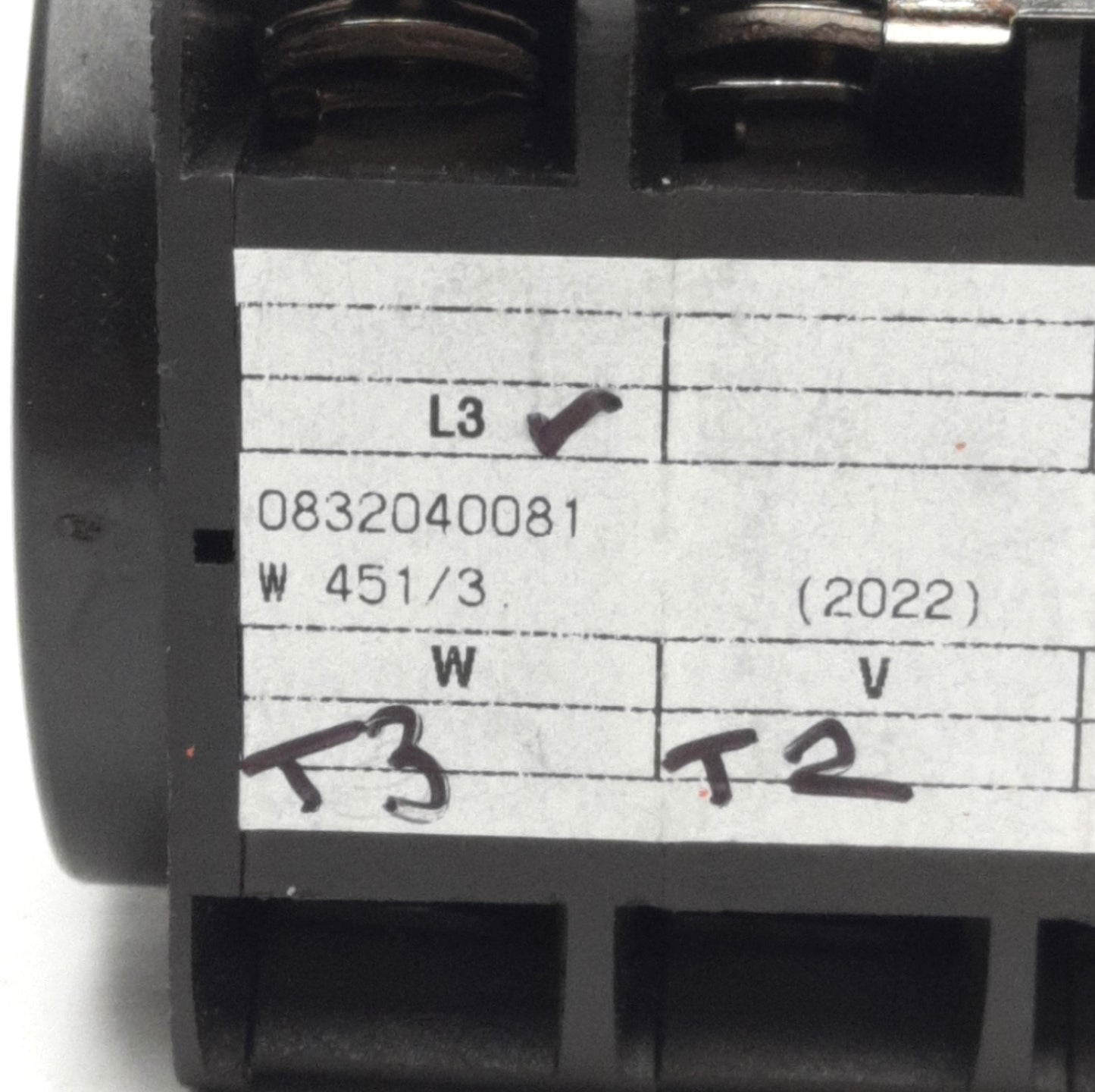 Used Merz W451/3 NON-UL Reversing Disconnect Switch, 32A 3-Poles, 600VAC 3-Phase