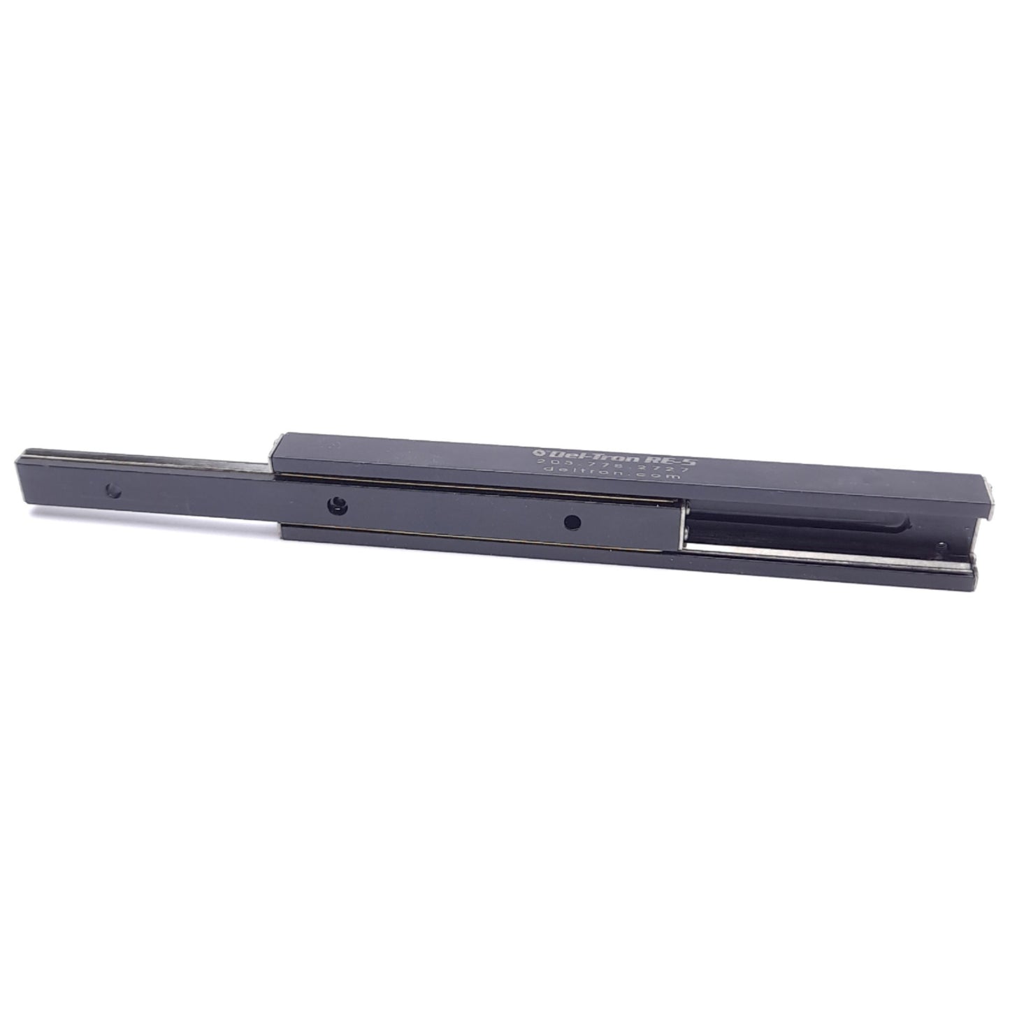 Used Del-Tron RE-5 Crossed Roller Linear Slide, 4in Travel, 104lb Load, 4-40 UNC-2B