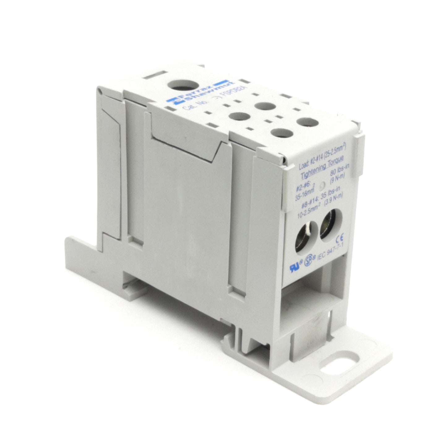 Used Ferraz Shawmut FSPDB2A DIN Rail Power Distribution Block, 1-Pole, 600V 175A