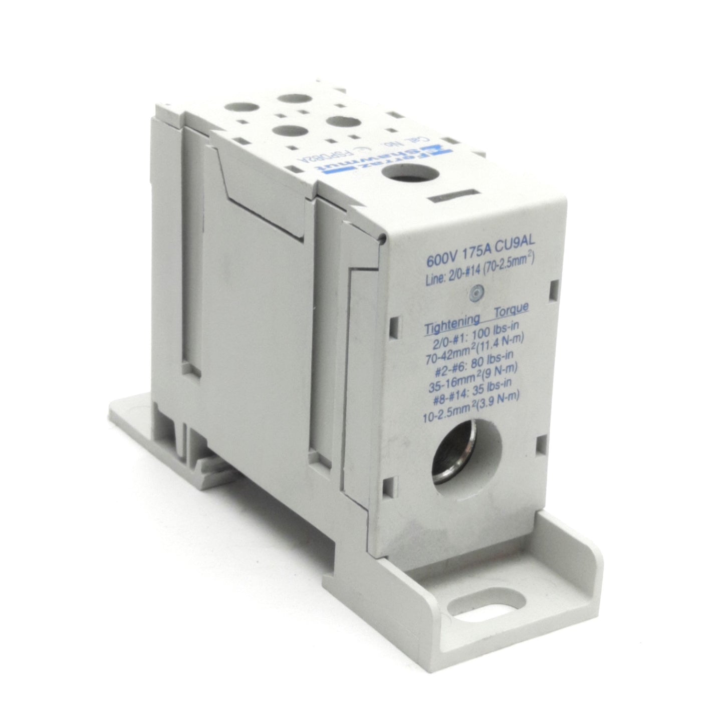 Used Ferraz Shawmut FSPDB2A DIN Rail Power Distribution Block, 1-Pole, 600V 175A