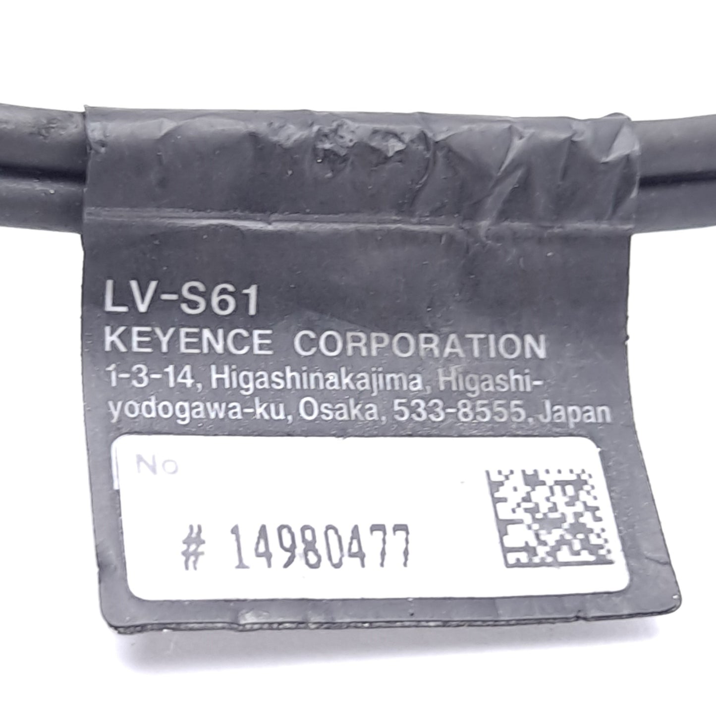 Used Keyence LV-S61 Retro-Reflective Sensor Head, 0.5-2.5m Detecting Distance